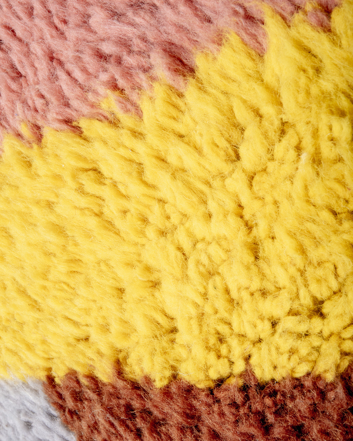 Modern, designer, handcrafted Berber rug from Morocco. Beniourain carpet with beautiful colours and patterns and fluffy wool texture.